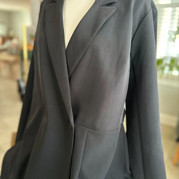 NWT XL (16) Black Express Tuxedo Double Breasted Blazer Romper - Picture 3 of 16